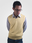 V-Neck Pullover Vest in Yellow